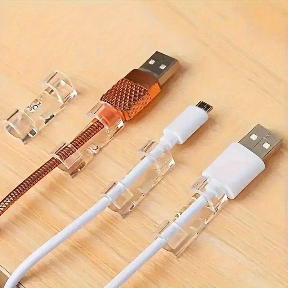 Desk Setup Simple - 20Pcs Lightweight Self Adhesive Charge Cable