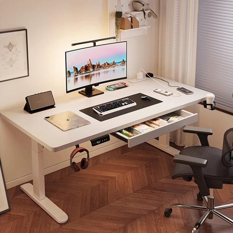Desk Setup Office - Modern Iron Dual Motor Electric Standing