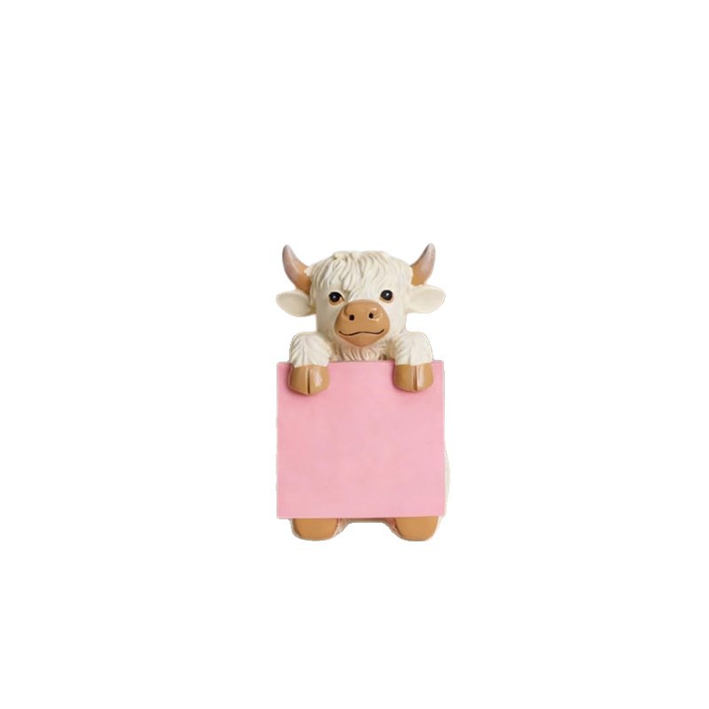 Sticky Memo Holder - Creative Highland Cow Resin Sticky Note