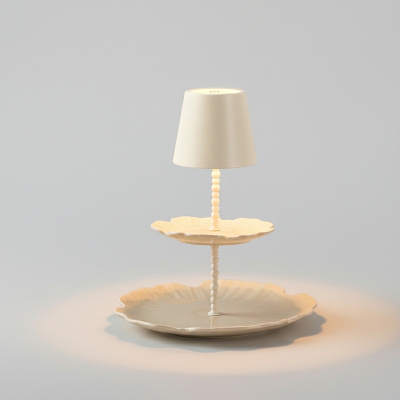 Desk Setup Lighting - lat Panel Table Lamp Cream White