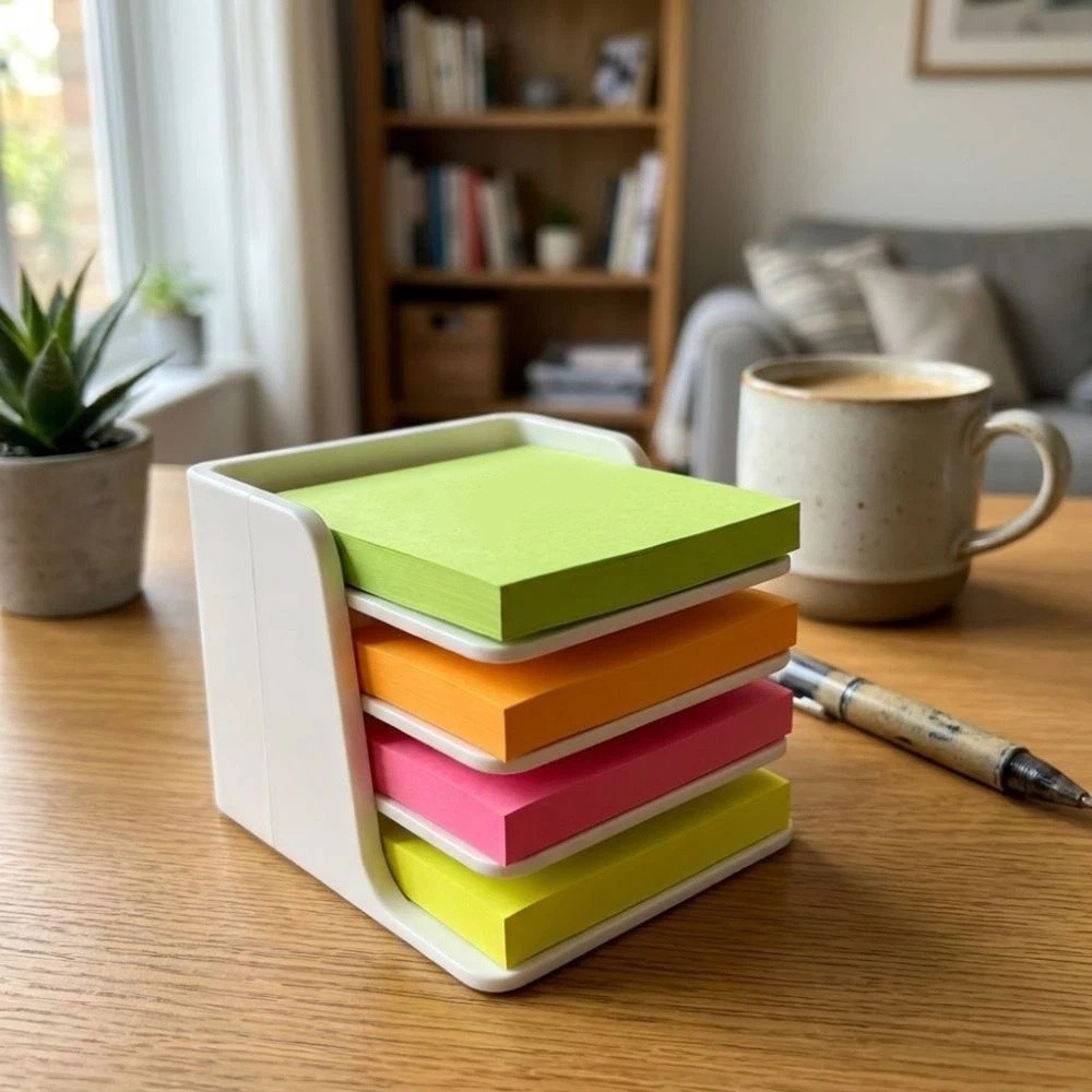 Sticky Memo Holder - Stackable Sticky Note Holder Plastic Stable