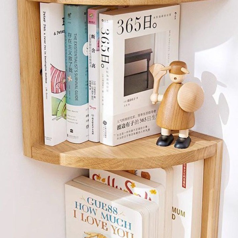 Natural Wood Corner Storage Sh - Desk Setup Oak recension och pris