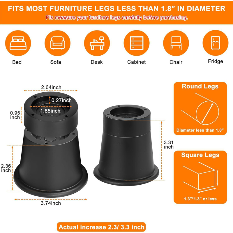 4Pcs Heavy Duty Furniture Rise - Desk Setup Riser recension och pris