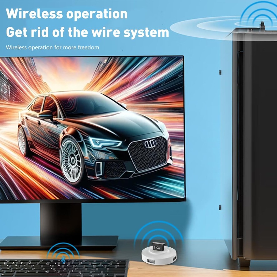 Bluetooth 5.1 Dongle Adapter W - Desk Setup Speakers recension och pris