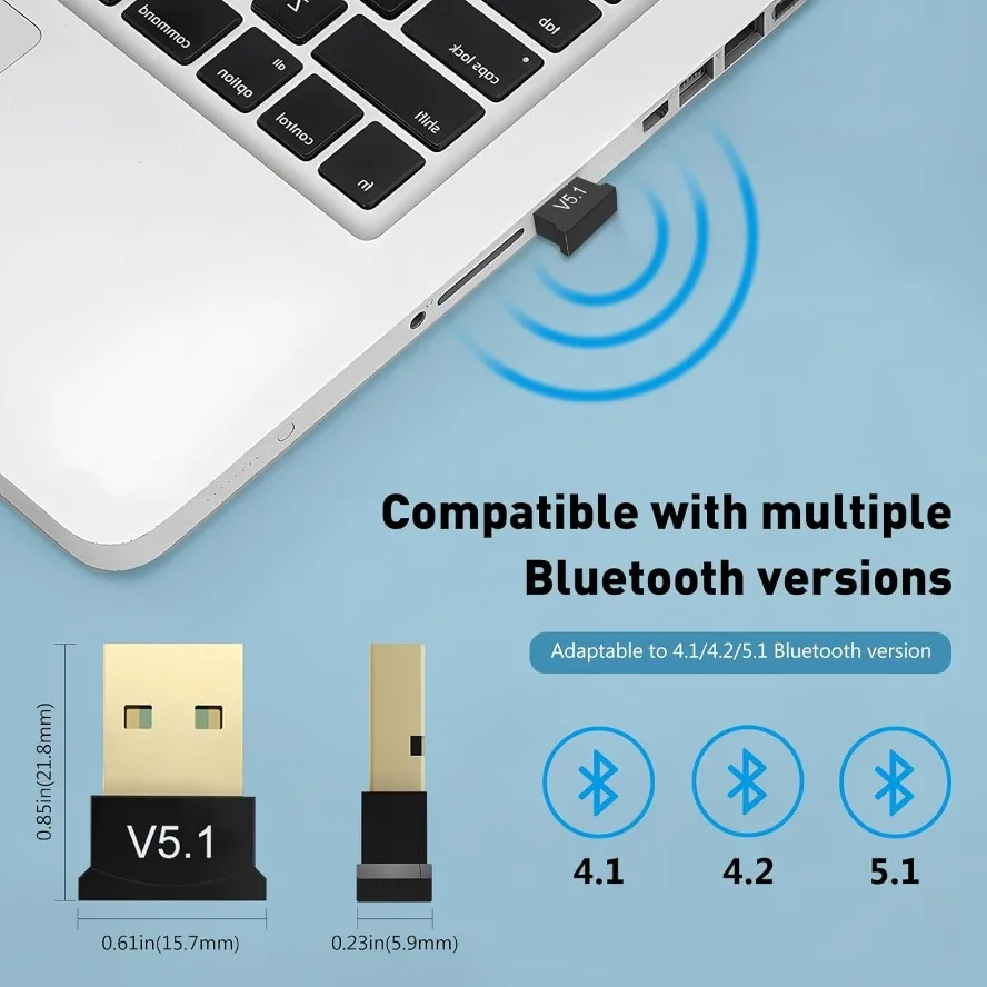 Bluetooth 5.1 Dongle Adapter W - Desk Setup Speakers recension och pris