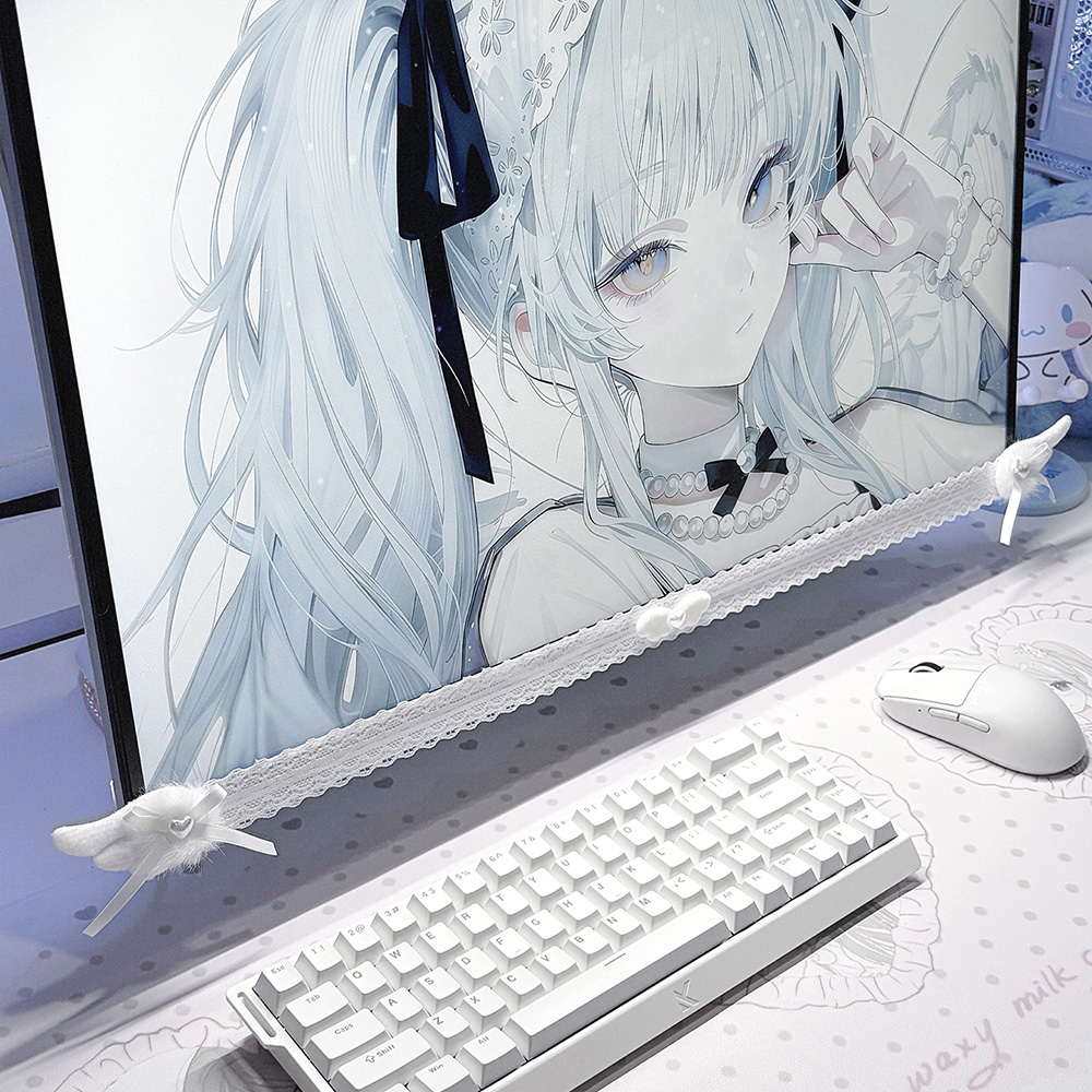 New Screen Decor White Lace Mo - Desk Setup Office recension och pris