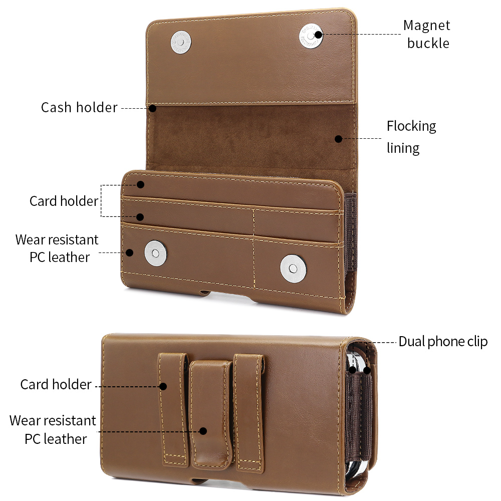 Universal Horizontal PU Leathe - Dual Phone Holder recension och pris