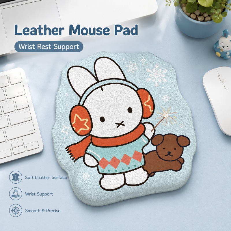 Anime Miffy Leather Mouse Pad  - Desk Setup With Laptop recension och pris