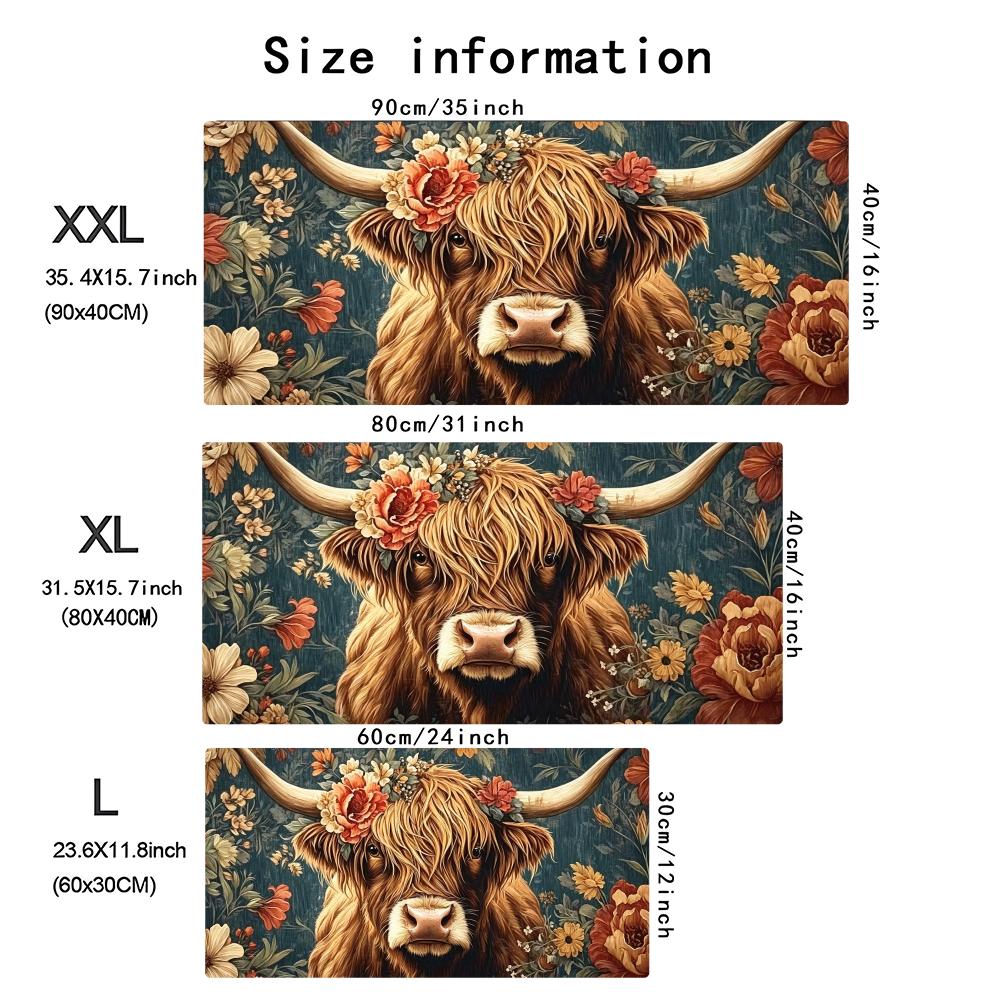 Vintage Highland Cow Floral Ga - Desk Setup With Laptop recension och pris