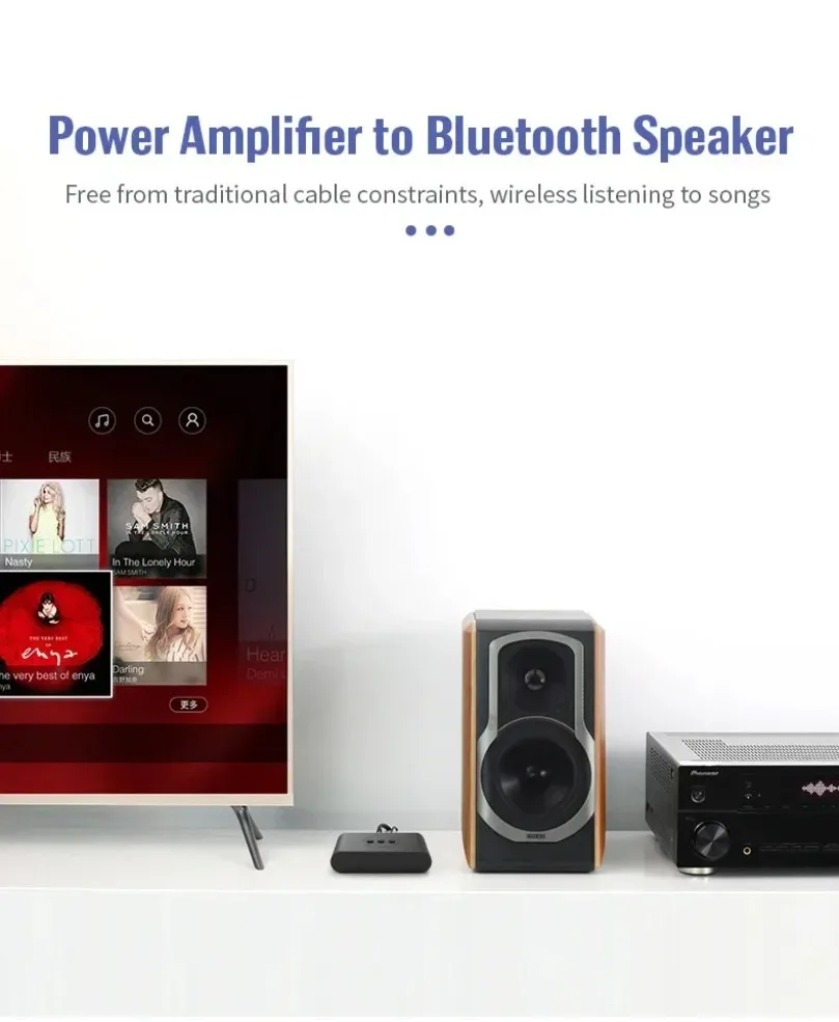 Bluetooth 5.0 Audio Transmitte - Desk Setup Speakers recension och pris