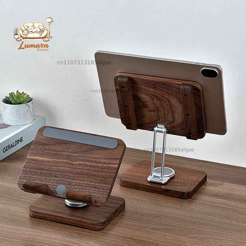 Black Walnut iPad Stand with 3 - Desk Setup With Ipad recension och pris