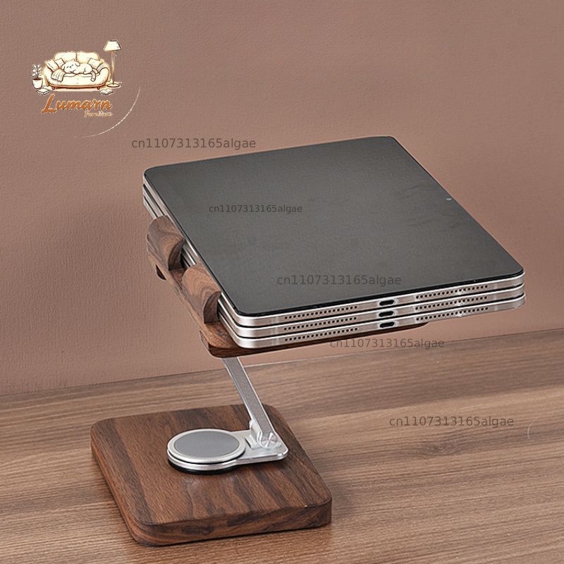 Black Walnut iPad Stand with 3 - Desk Setup With Ipad recension och pris