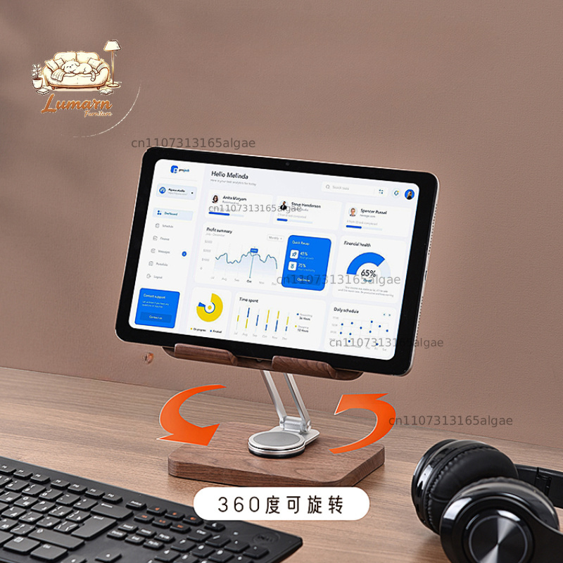 Black Walnut iPad Stand with 3 - Desk Setup With Ipad recension och pris