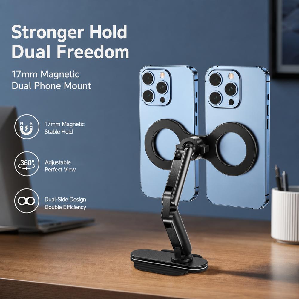 Dual‑Head Magnetic Phone Mount - Dual Phone Holder recension och pris