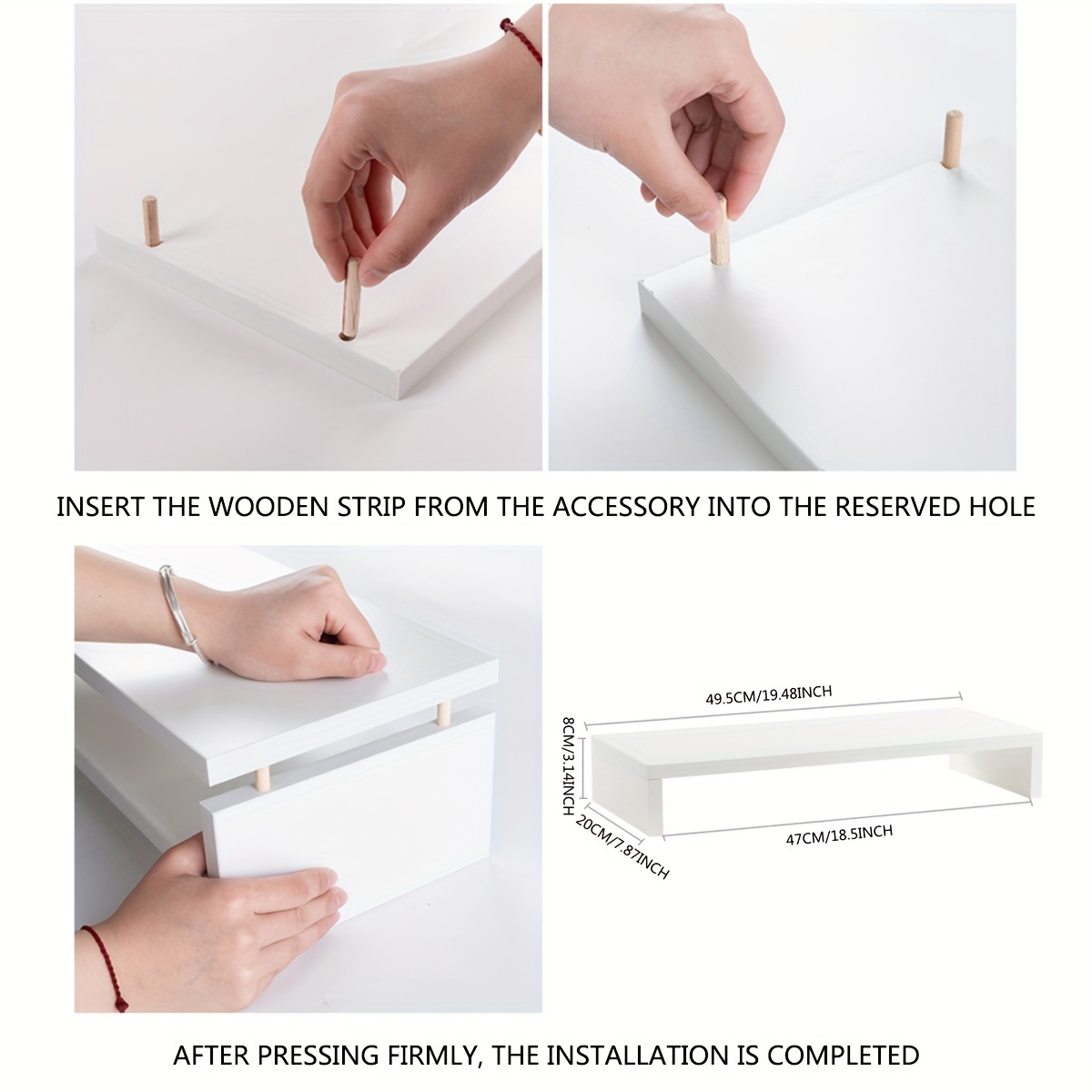 Minimalist White MDF Monitor R - Desk Setup Riser recension och pris