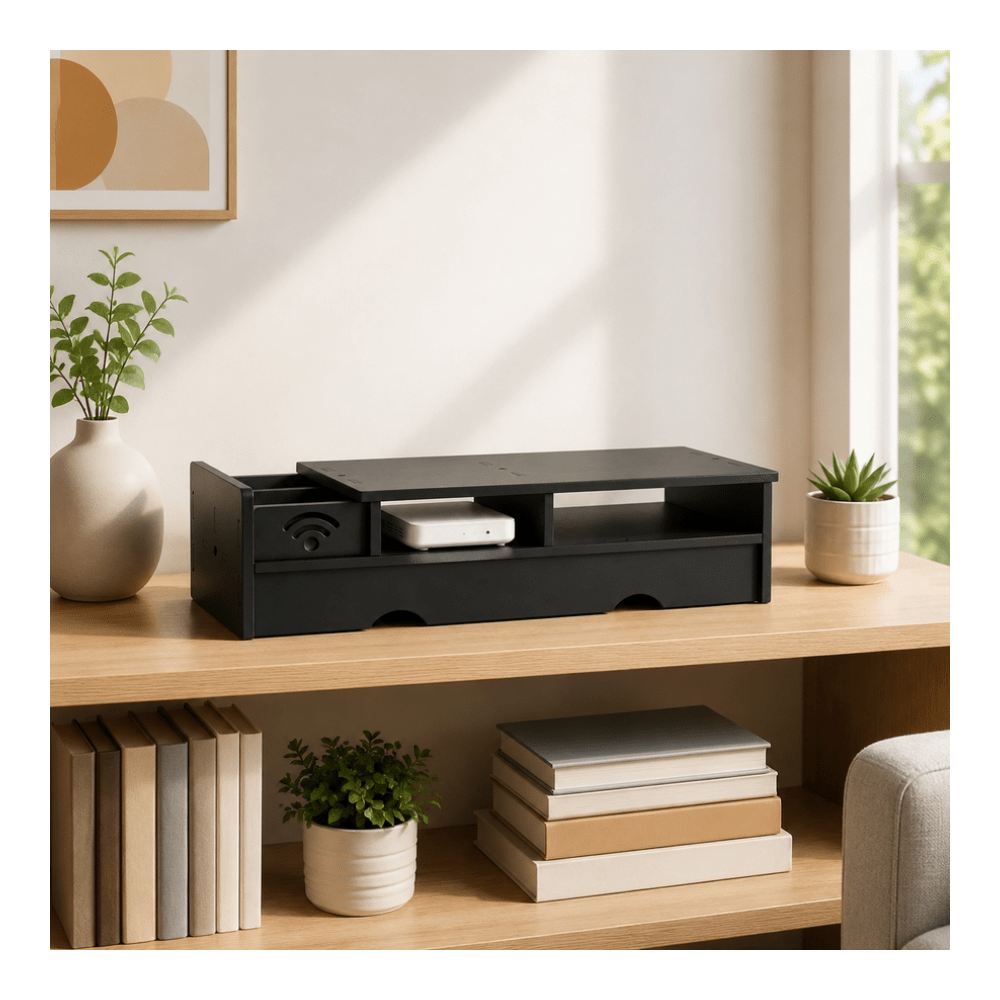 Black Matte WiFi Router Storag - Desk Setup Tech recension och pris