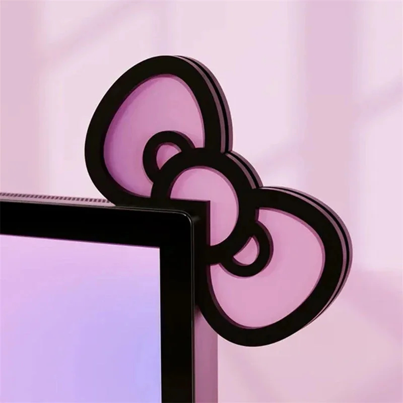 Kawaii Pink Acrylic Bow Monito - Desk Setup Office recension och pris