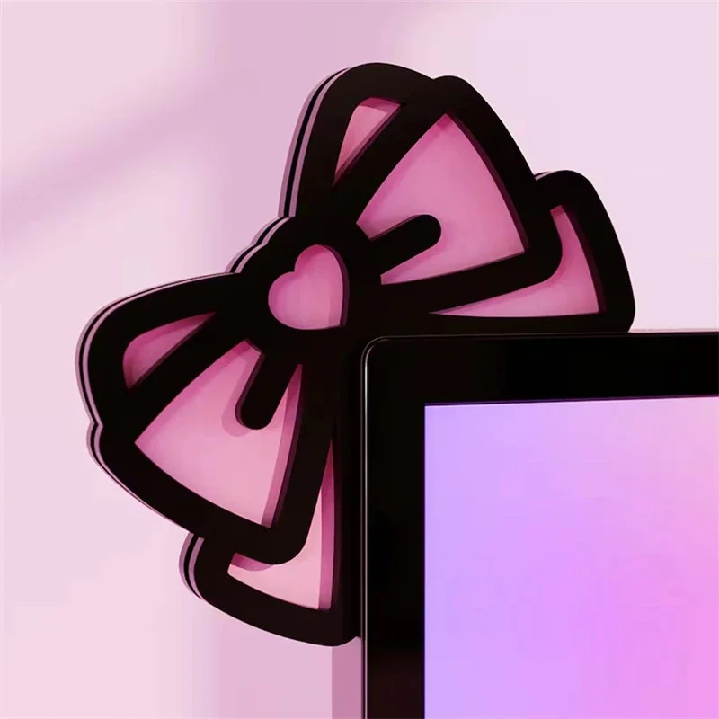 Kawaii Pink Acrylic Bow Monito - Desk Setup Office recension och pris
