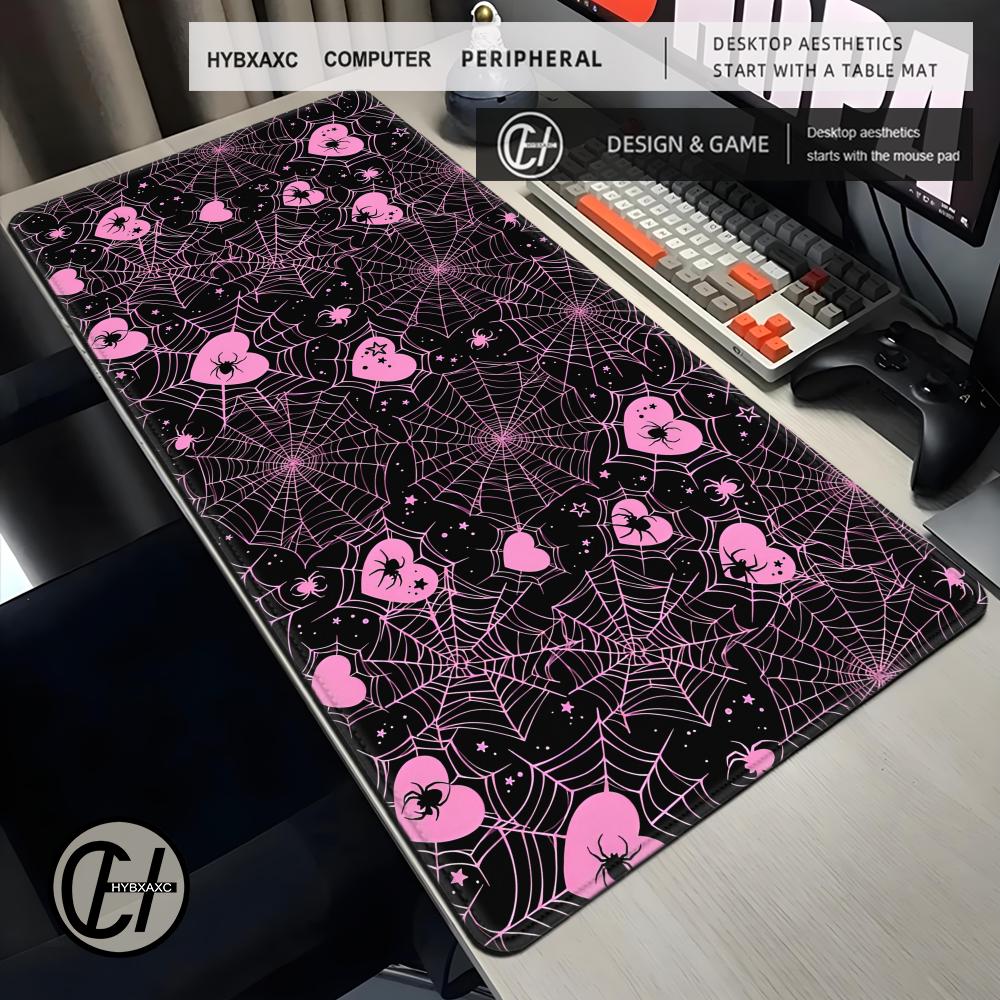 90x40 White or Pink Spiderweb  - Desk Setup Office recension och pris