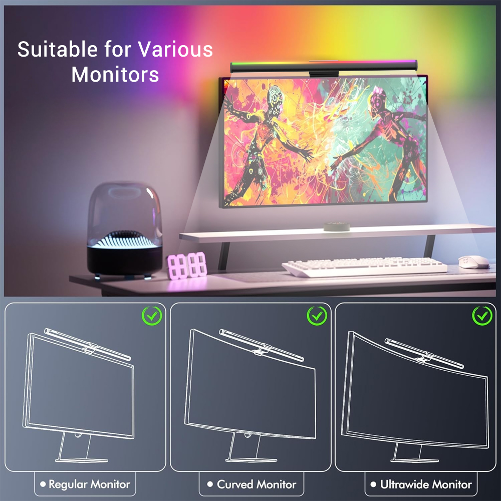 Wifi Lightbar Monitor Light Ba - Desk Setup Office recension och pris