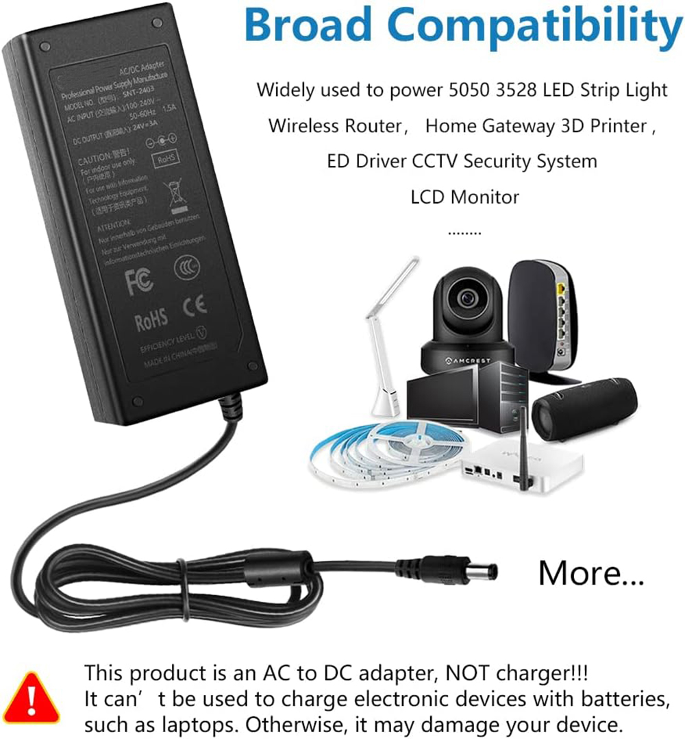 24V AC Adapter Charger for Log - Desk Setup Speakers recension och pris