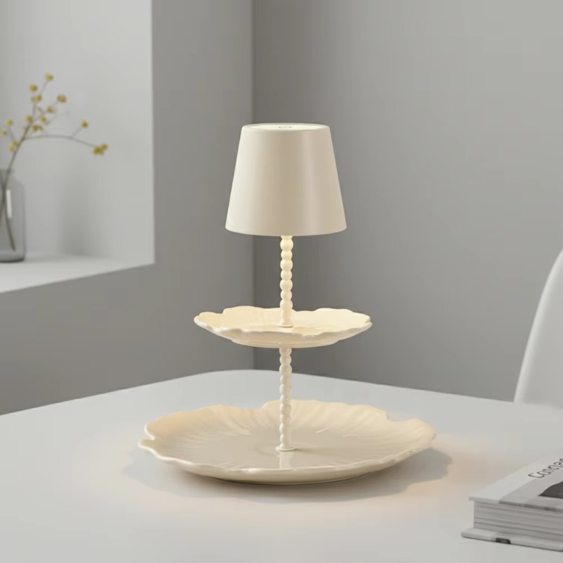 lat Panel Table Lamp Cream Whi - Desk Setup Lighting recension och pris