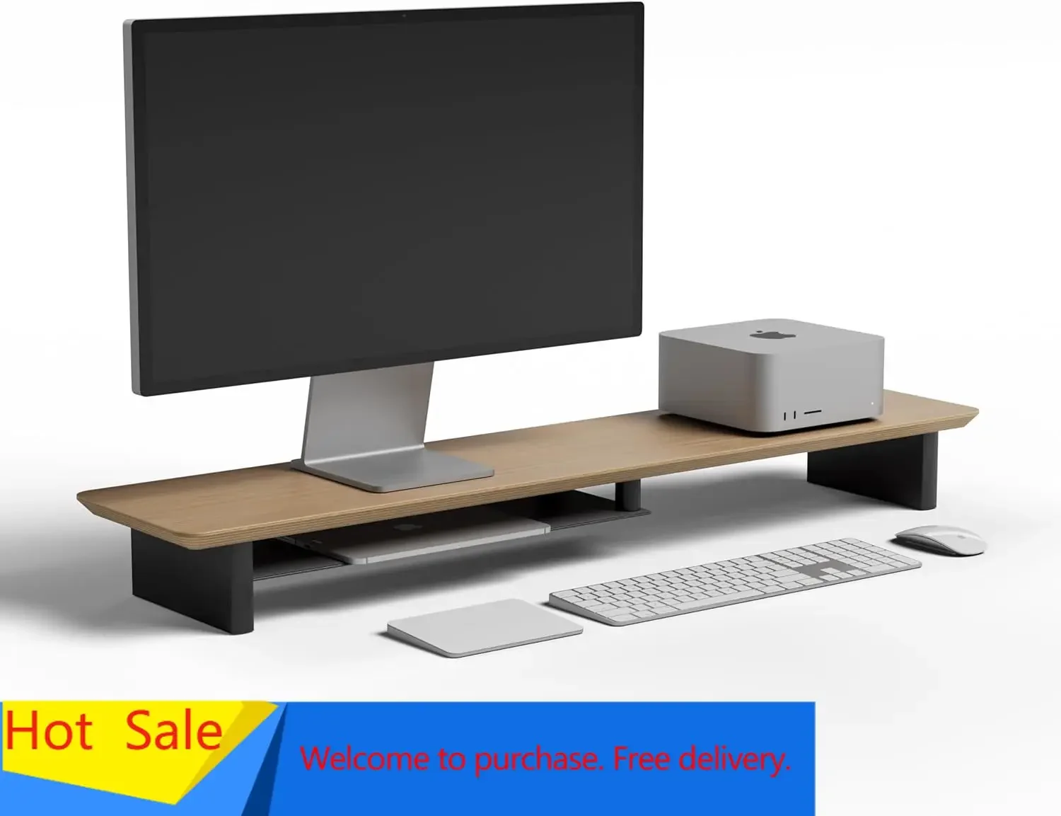 White Oak Dual‑Tier Ergonomic  - Desk Setup Ergonomics recension och pris